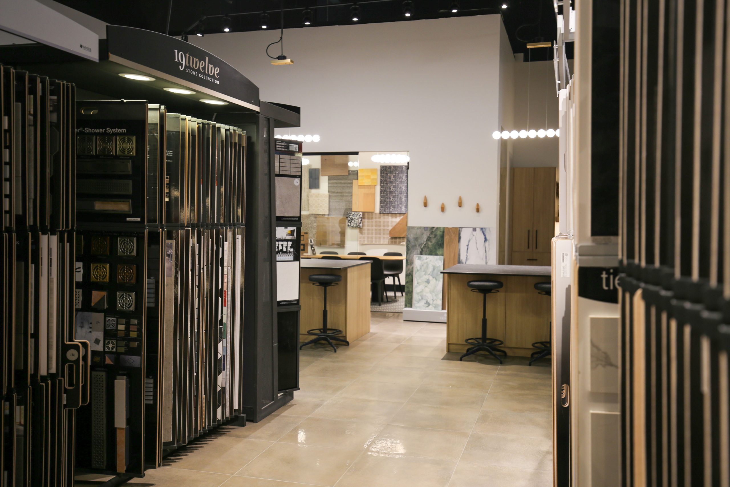 CDL Flooring showroom consultation area with flooring displays